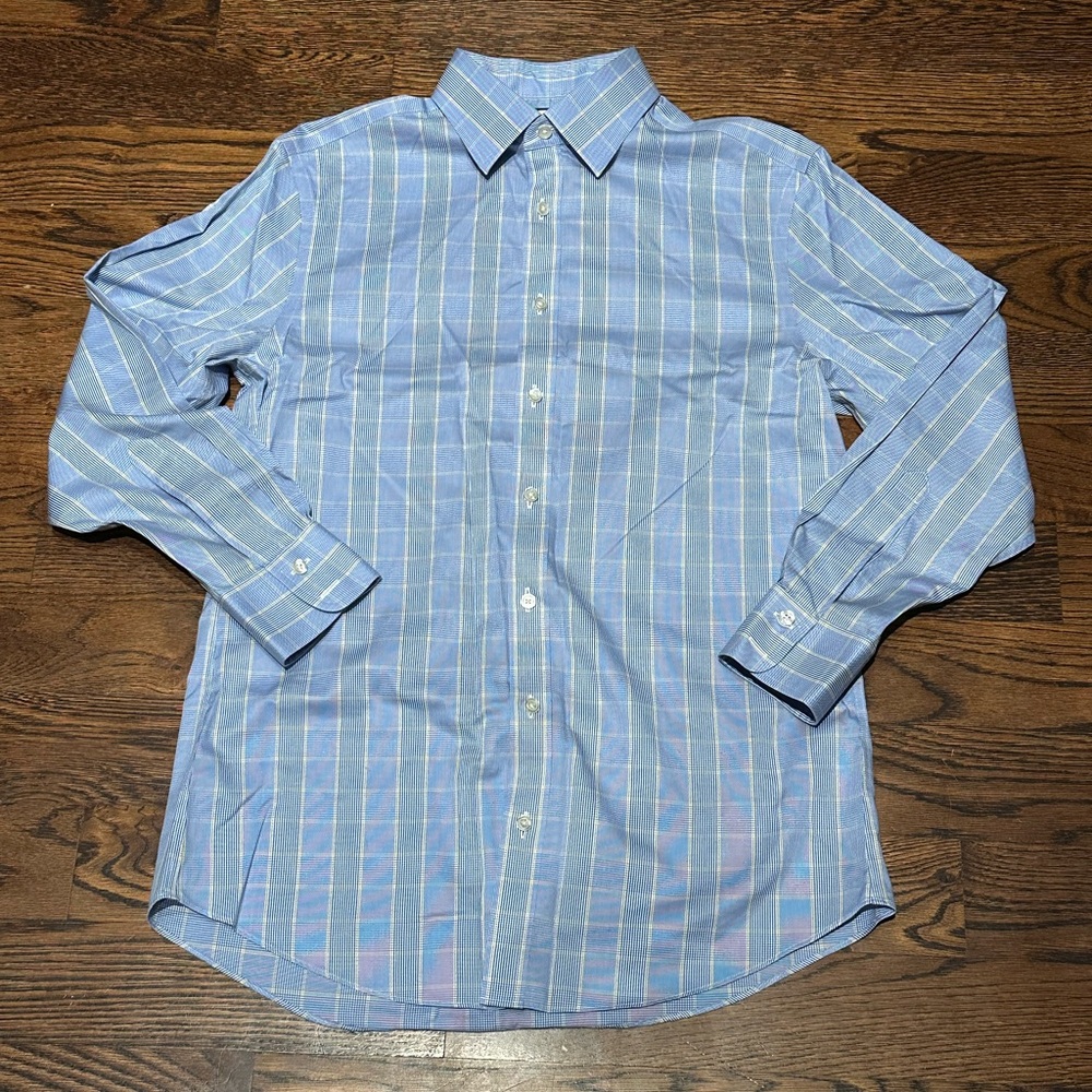 Charles Tyrwhitt Light Blue Checkered Dress Shirt